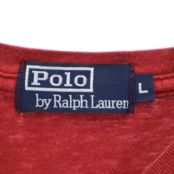 ポロバイラルフローレン 半袖 Tシャツ L レッド Polo by Ralph Lauren ポケT メンズ