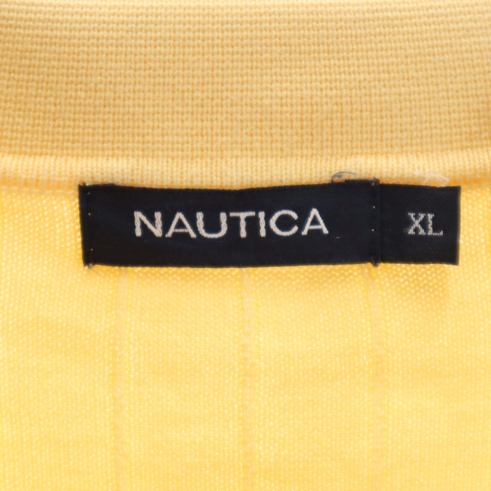 ノーティカ デサント製 半袖 ニット ポロシャツ XL イエロー NAUTICA メンズ