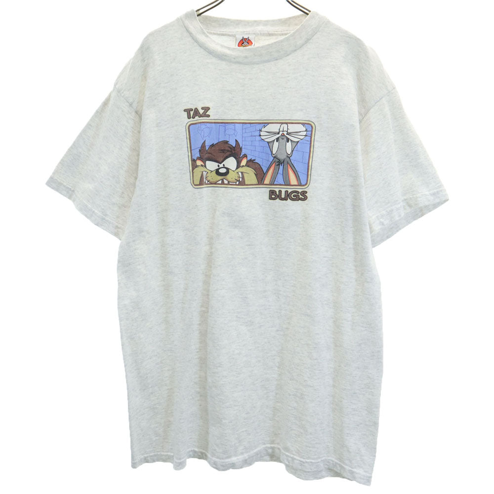 LOONEY TUNES ルーニーテューンズ 90s オールド ワーナーブラザーズ 半袖 Tシャツ L グレー バッグスバニー タズマニアンデビル メンズ