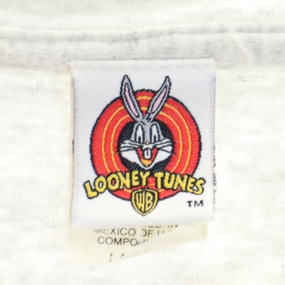 LOONEY TUNES ルーニーテューンズ 90s オールド ワーナーブラザーズ 半袖 Tシャツ L グレー バッグスバニー タズマニアンデビル メンズ