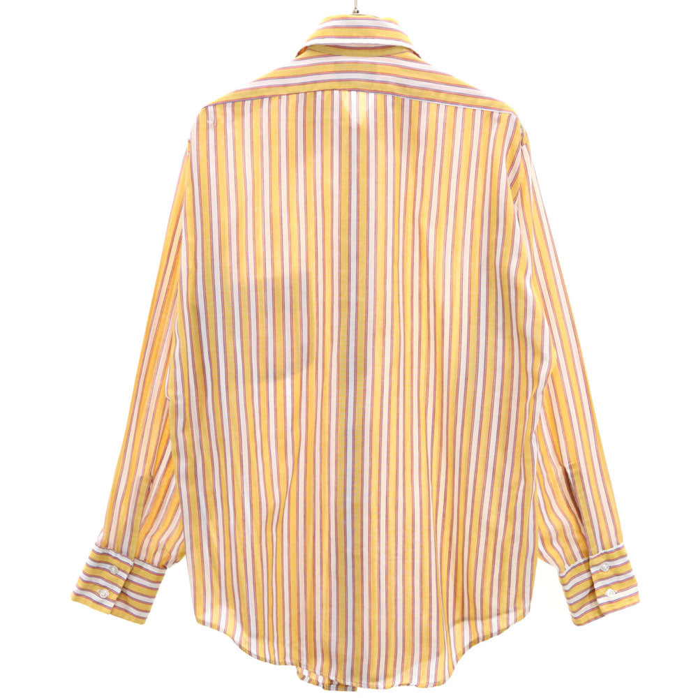 VAN HEUSEN ヴァンヒューゼン 70s ストライプ柄 長袖 シャツ 15/32 イエロー 他 417 オールド ヴィンテージ メンズ