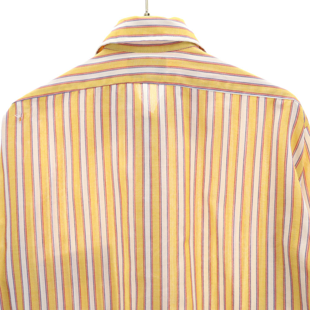 VAN HEUSEN ヴァンヒューゼン 70s ストライプ柄 長袖 シャツ 15/32 イエロー 他 417 オールド ヴィンテージ メンズ