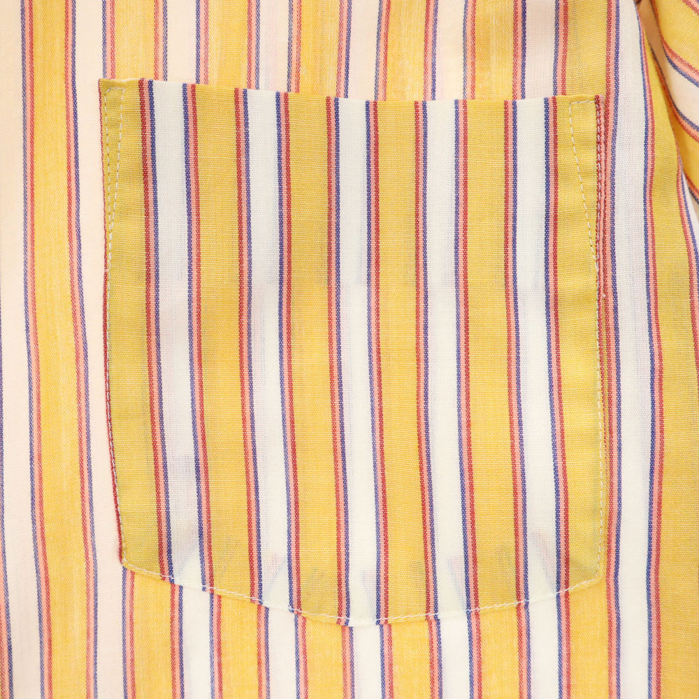 VAN HEUSEN ヴァンヒューゼン 70s ストライプ柄 長袖 シャツ 15/32 イエロー 他 417 オールド ヴィンテージ メンズ