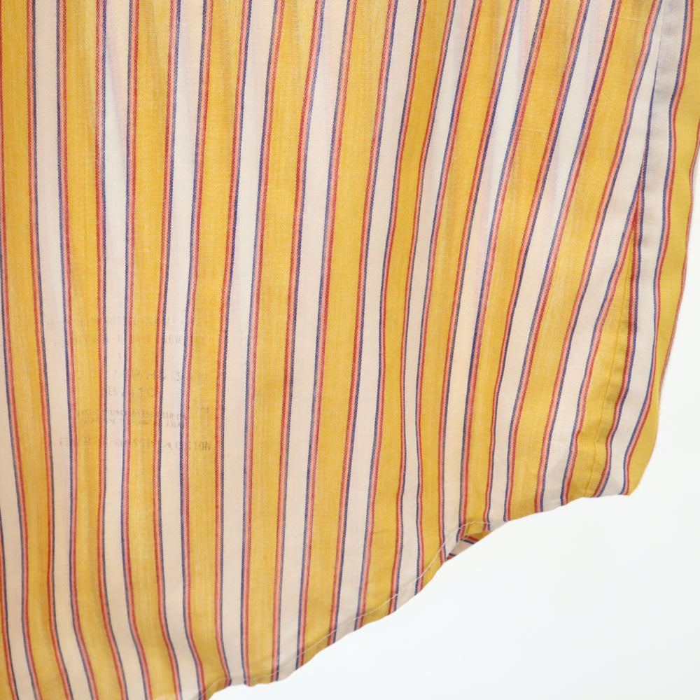 VAN HEUSEN ヴァンヒューゼン 70s ストライプ柄 長袖 シャツ 15/32 イエロー 他 417 オールド ヴィンテージ メンズ