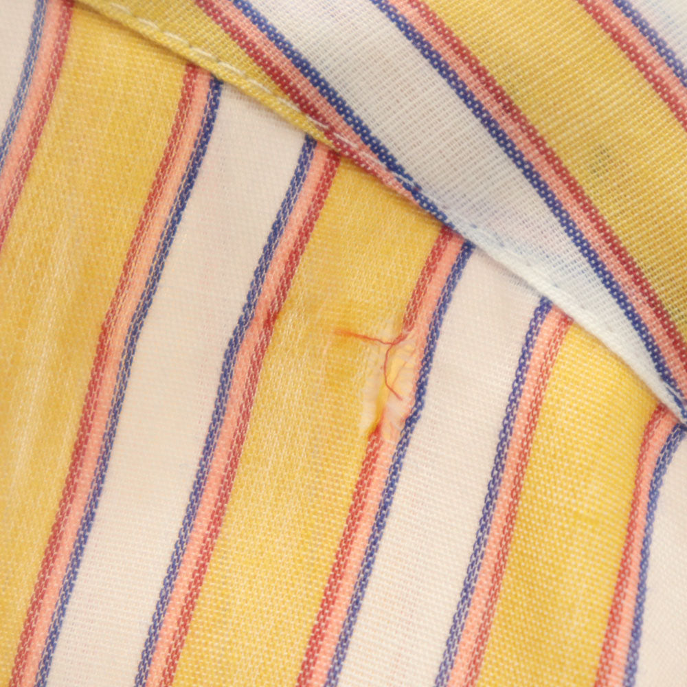 VAN HEUSEN ヴァンヒューゼン 70s ストライプ柄 長袖 シャツ 15/32 イエロー 他 417 オールド ヴィンテージ メンズ