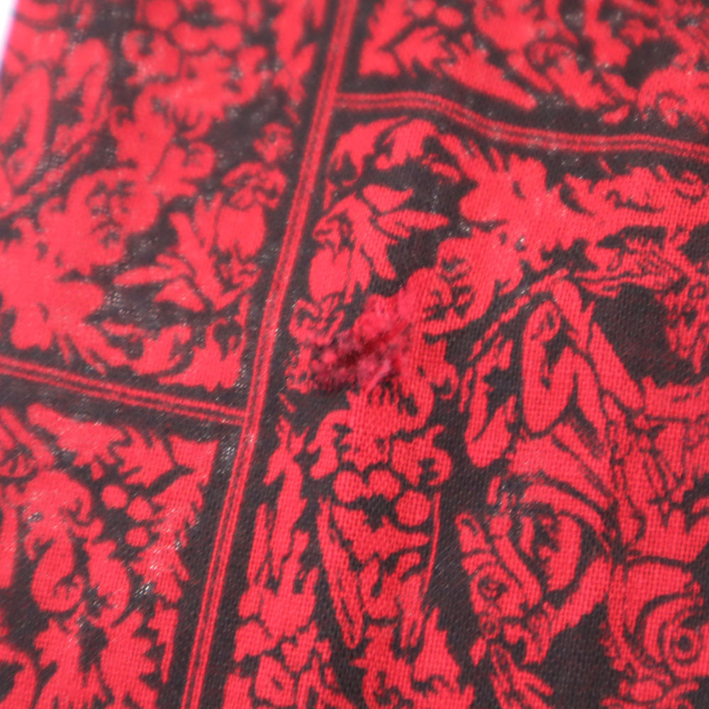 総柄 長袖 ボタンダウンシャツ M レッド メンズ