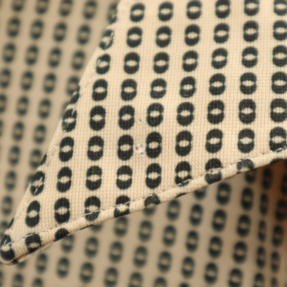 キクヤ 70s 総柄 長袖 シャツ M ベージュ オールド ヴィンテージ メンズ