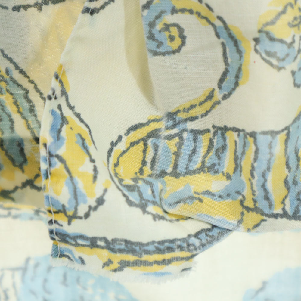 Sears シアーズ 70s アニマル柄 長袖 シャツ M アイボリー系 オールド ヴィンテージ メンズ