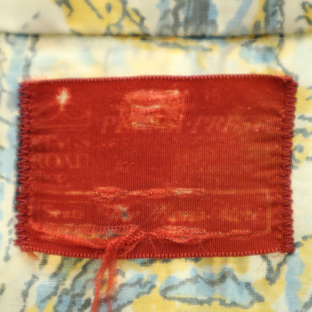 Sears シアーズ 70s アニマル柄 長袖 シャツ M アイボリー系 オールド ヴィンテージ メンズ