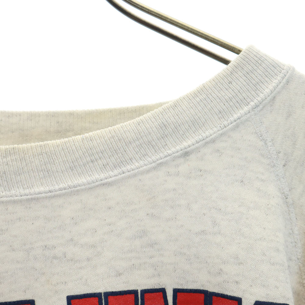 90s USA製 カレッジプリント 長袖 スウェット トレーナー XXL ライトグレー 裏起毛 ビッグサイズ オールド メンズ