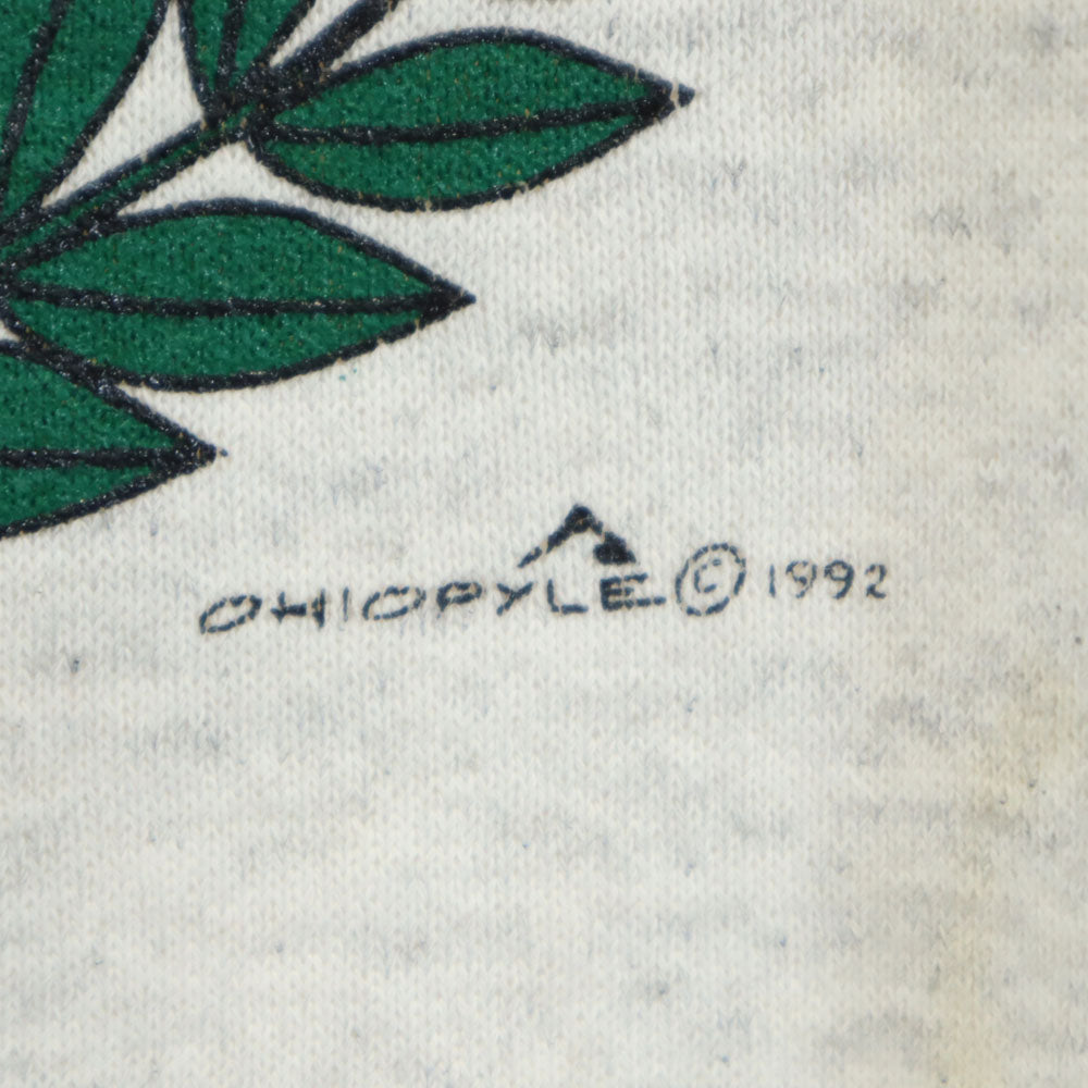 90s USA製 カレッジプリント 長袖 スウェット トレーナー XXL ライトグレー 裏起毛 ビッグサイズ オールド メンズ