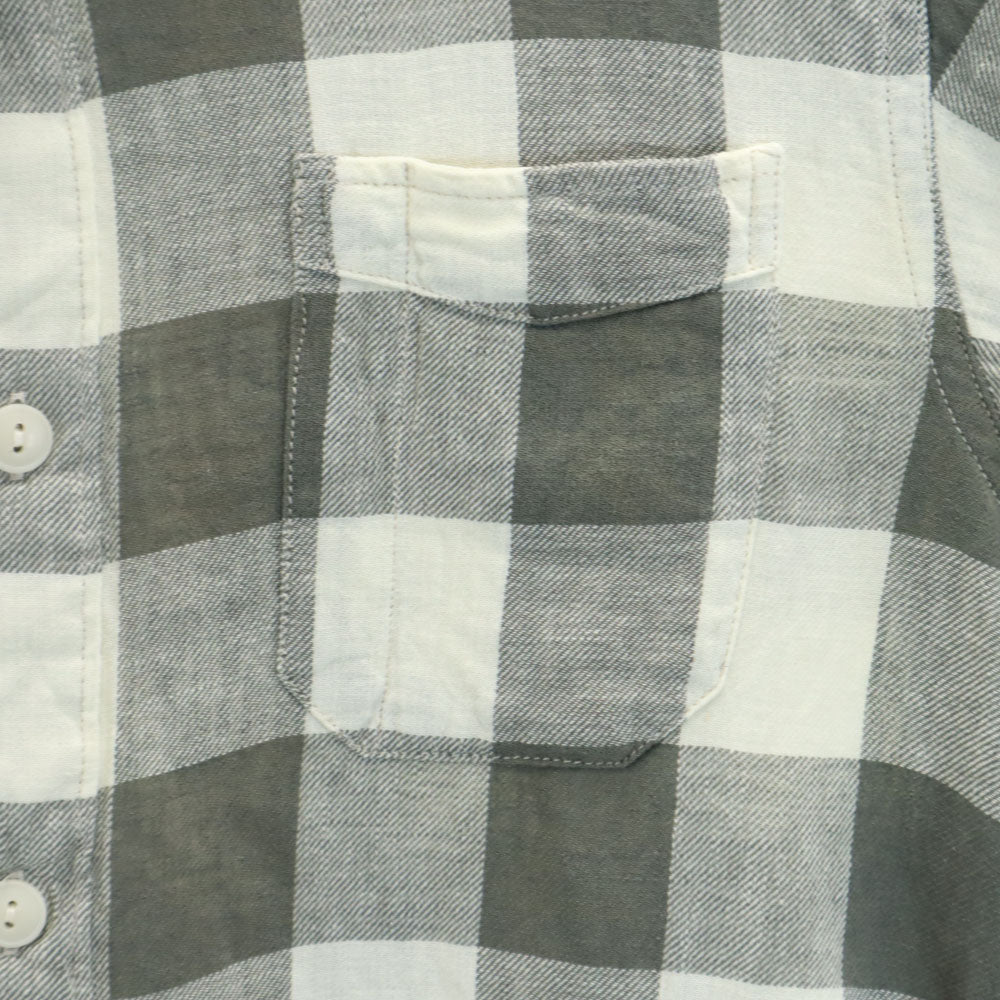 RRL ギンガムチェック柄 長袖 リネンブレンド シャツ XS カーキ×アイボリー ダブルアールエル RALPH LAUREN メンズ