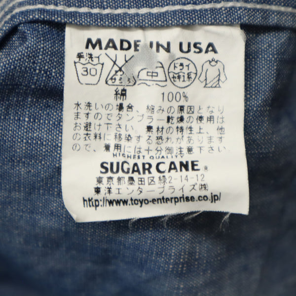 シュガーケーン 東洋エンタープライズ USA製 長袖 USA製 シャンブレー ワークシャツ M SUGAR CANE メンズ