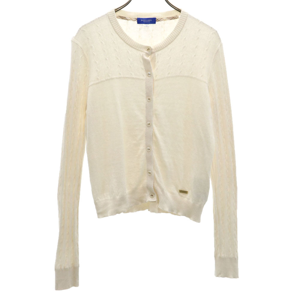 BLUE LABEL CRESTBRIDGE ブルーレーベルクレストブリッジ 三陽商会 ウールブレンド 長袖 ニット カーディガン 38 白 レディース