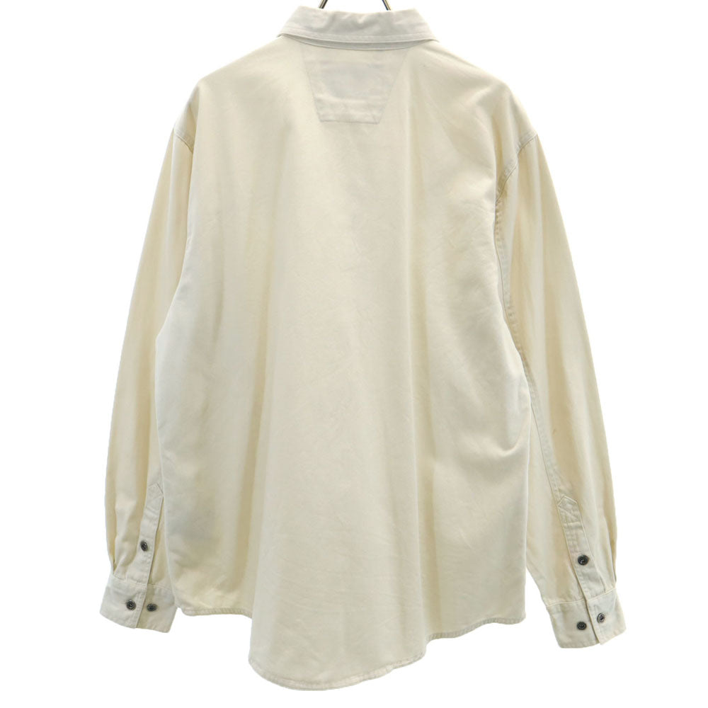 HARLEY DAVIDSON ハーレーダビッドソン 90s オールド シャツジャケット ベージュ 隠しスナップボタンダウン レディース