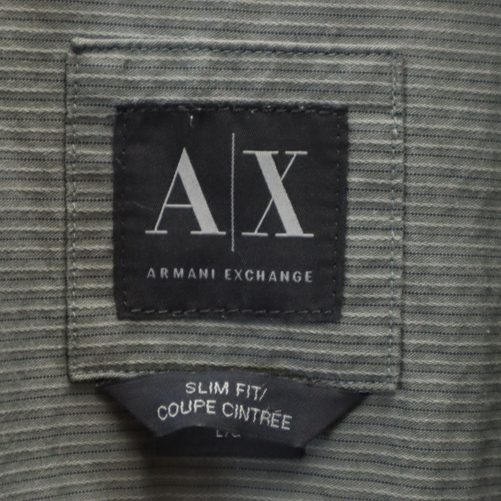 アルマーニエクスチェンジ ストライプ柄 長袖 シャツ L チャコールグレー ARMANI EXCHANGE A/X メンズ