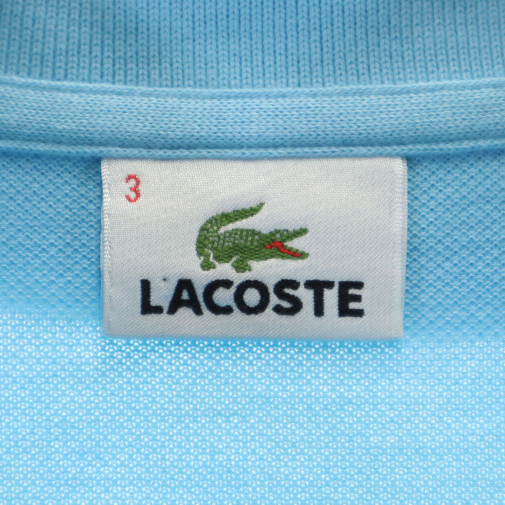 ラコステ 日本製 長袖 ポロシャツ 3 ライトブルー LACOSTE 鹿の子 メンズ