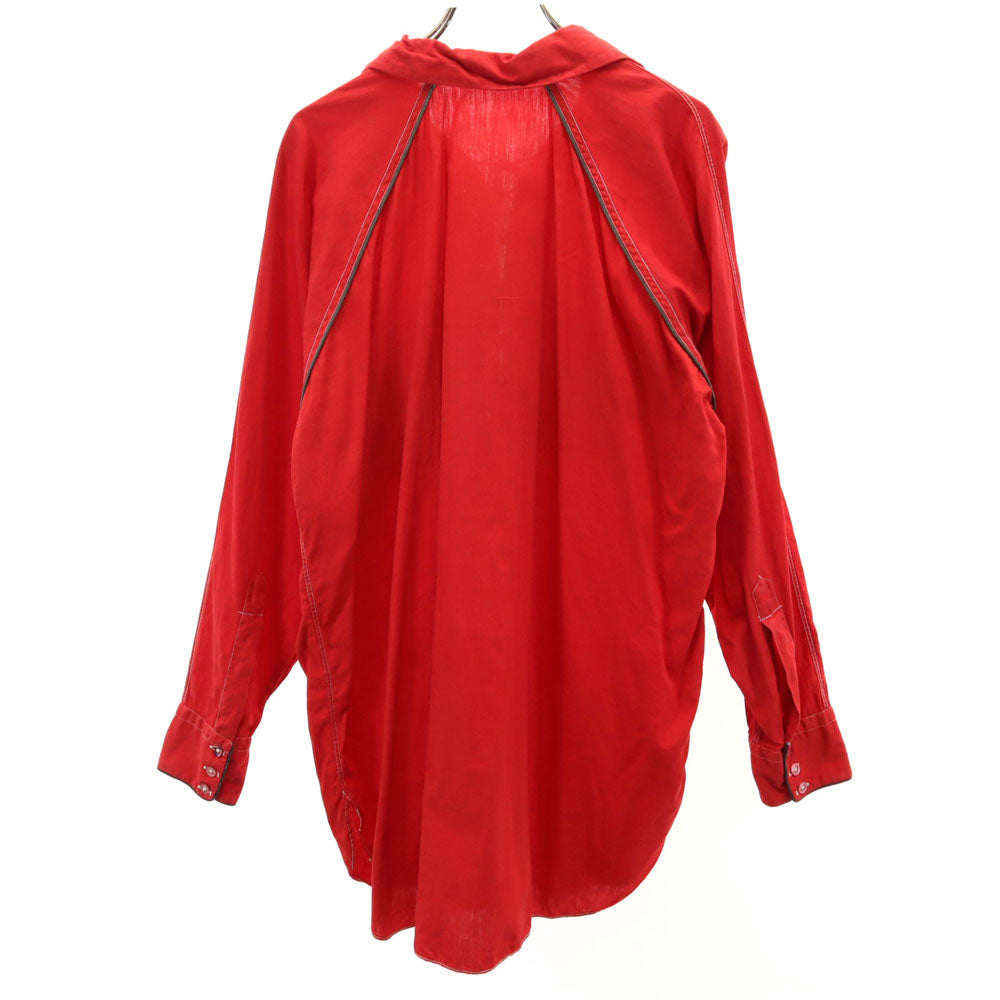 JUBI LEE 40s 50s スマイルポケット ヴィンテージ 長袖 プルオーバー ウエスタンシャツ レッド レースアップ メンズ