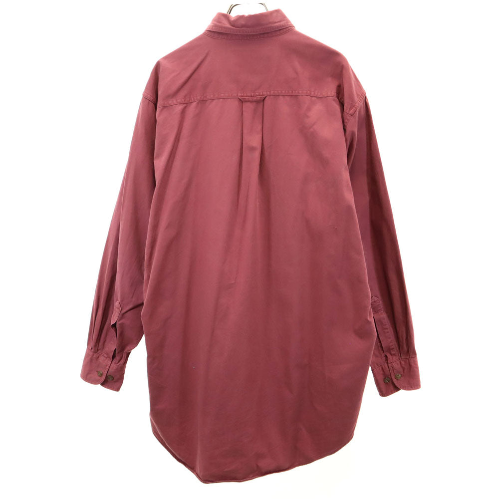 CHAPS RALPH LAUREN チャップスラルフローレン 80s ヴィンテージ 長袖 ボタンダウンシャツ 32-33 ワインレッド メンズ