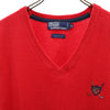 ポロバイラルフローレン Vネック ニットベスト M レッド Polo by Ralph Lauren メンズ