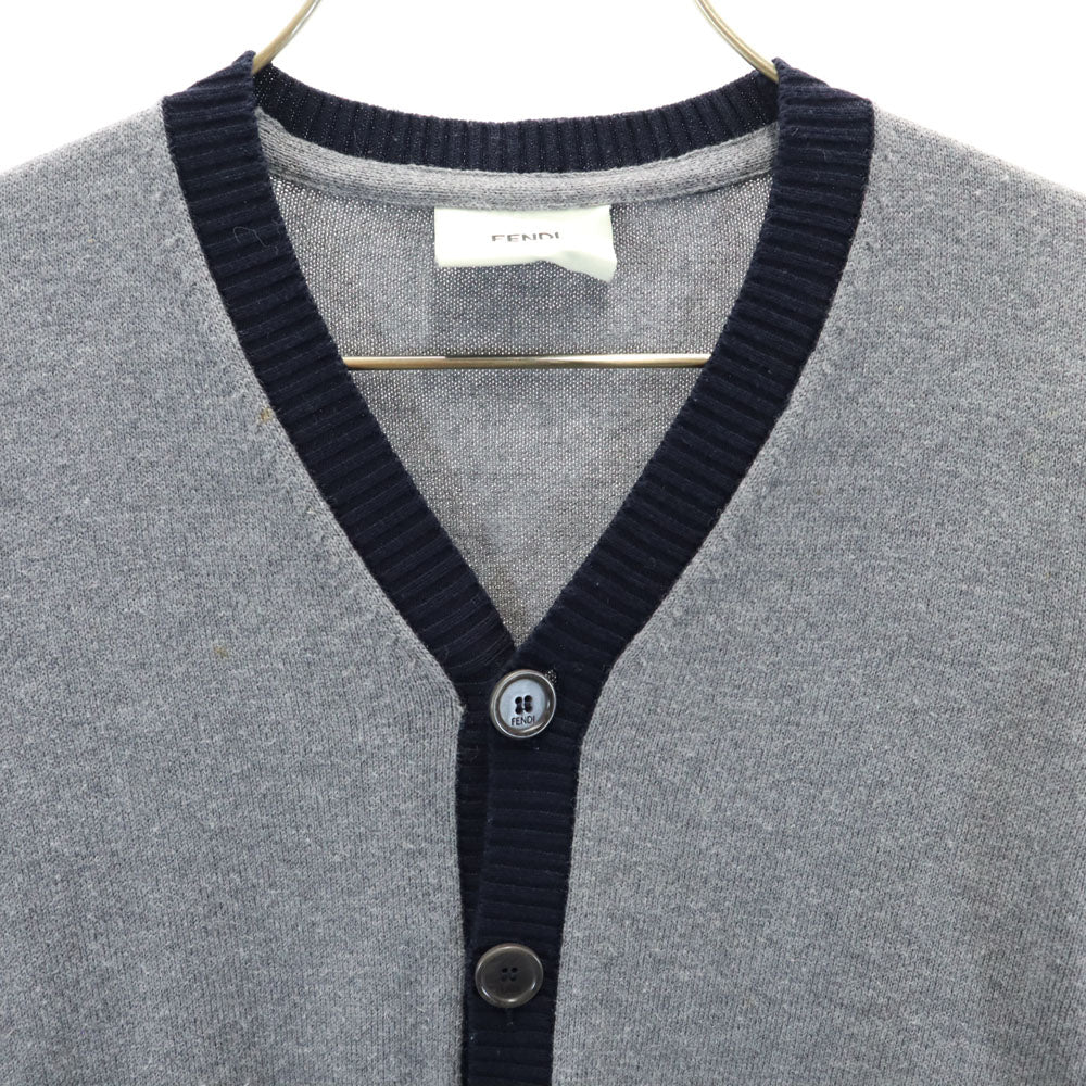 FENDI フェンディ イタリア製 カシミヤブレンド 長袖 Vネック ニットカーディガン 6A グレー キッズ