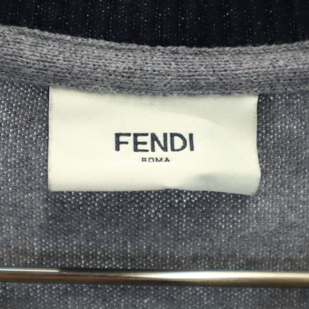 FENDI フェンディ イタリア製 カシミヤブレンド 長袖 Vネック ニットカーディガン 6A グレー キッズ