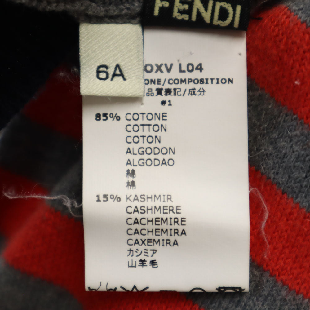 FENDI フェンディ イタリア製 カシミヤブレンド 長袖 Vネック ニットカーディガン 6A グレー キッズ