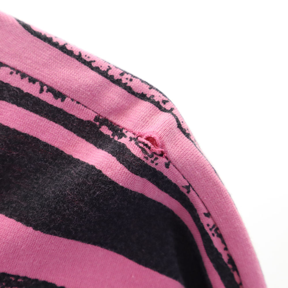 MM6 エムエムシックス イタリア製 ボーダー柄 長袖 ボートネック カットソー M ピンク Martin Margiela レディース