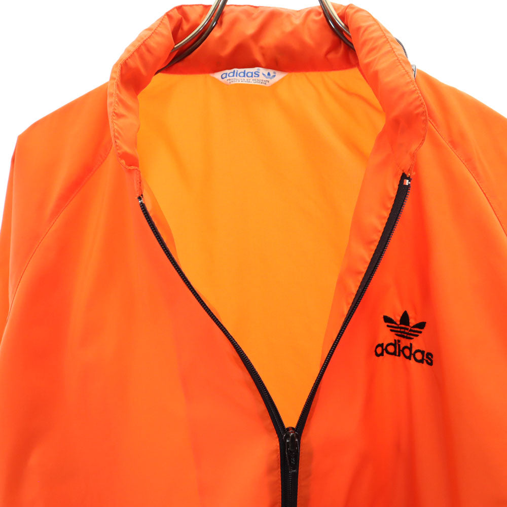 adidas アディダス 70s デサント製 ヴィンテージ 長袖 ナイロンジャケット M オレンジ メンズ