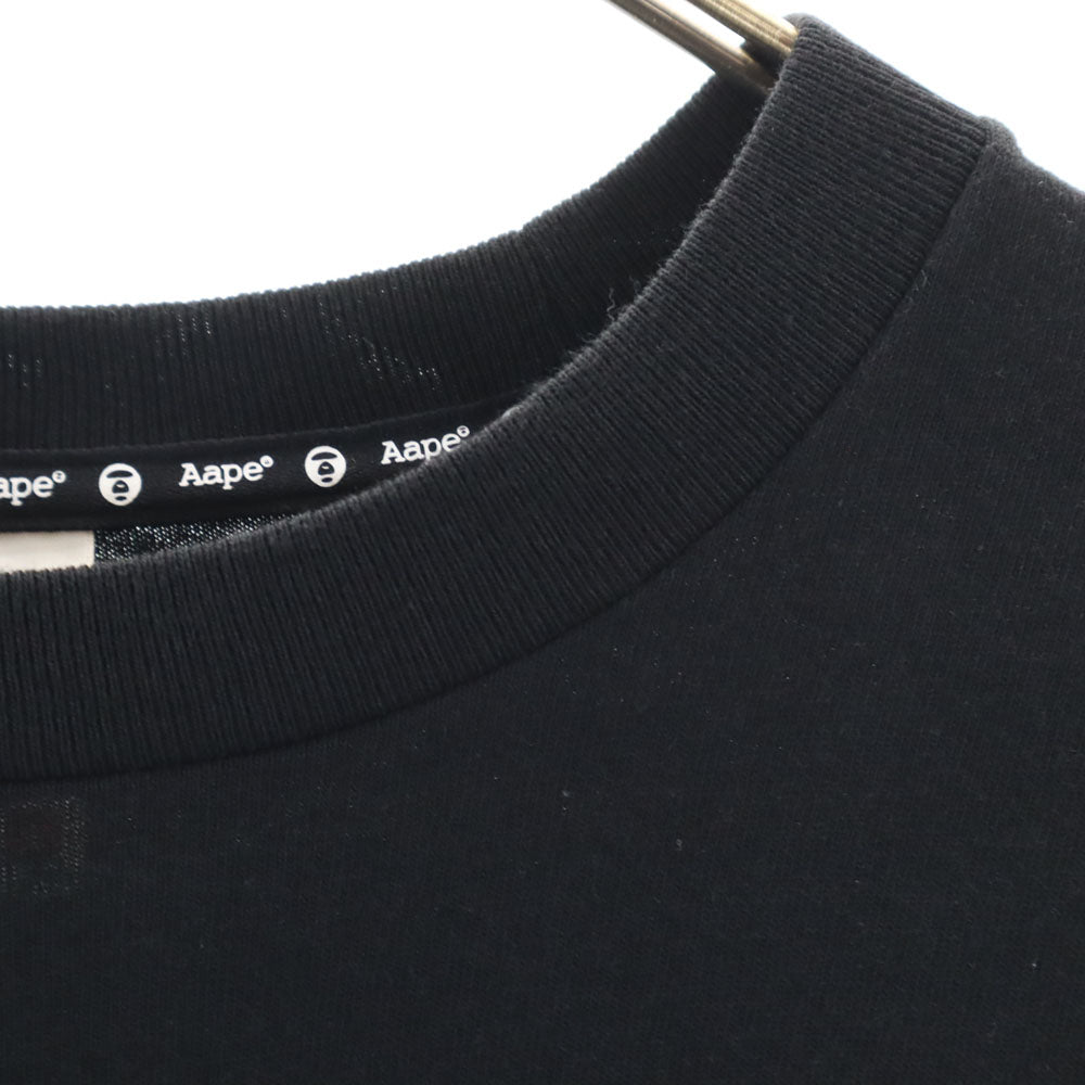 A BATHING APE アベイシングエイプ バックプリント 長袖 Tシャツ S ブラック ロンT メンズ