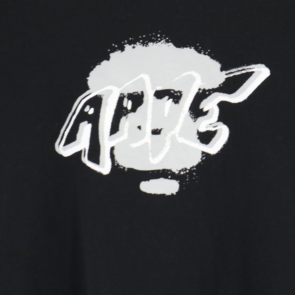 アベイシングエイプ バックプリント 長袖 Tシャツ S ブラック A BATHING APE ロンT メンズ