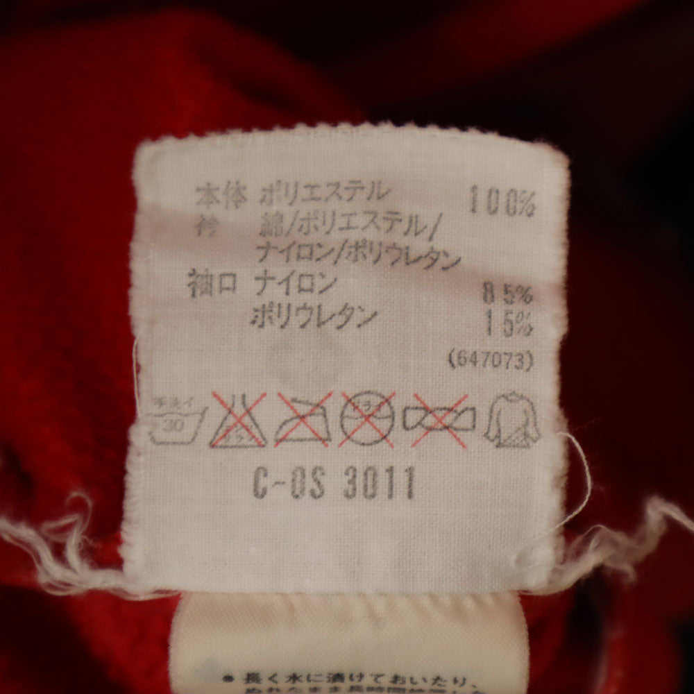 adidas アディダス 80s デサント製 ヴィンテージ ジップジャケット M-L レッド×ブラック ブルゾン 裏フリース ジャージ メンズ