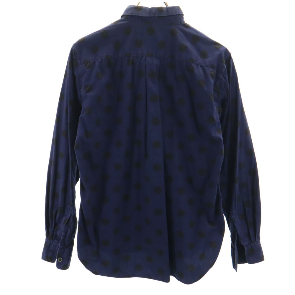 BLACK COMME des GARCONS ブラックコムデギャルソン 2011年 日本製 ドット柄 長袖 シャツ S ネイビー 水玉 メンズ