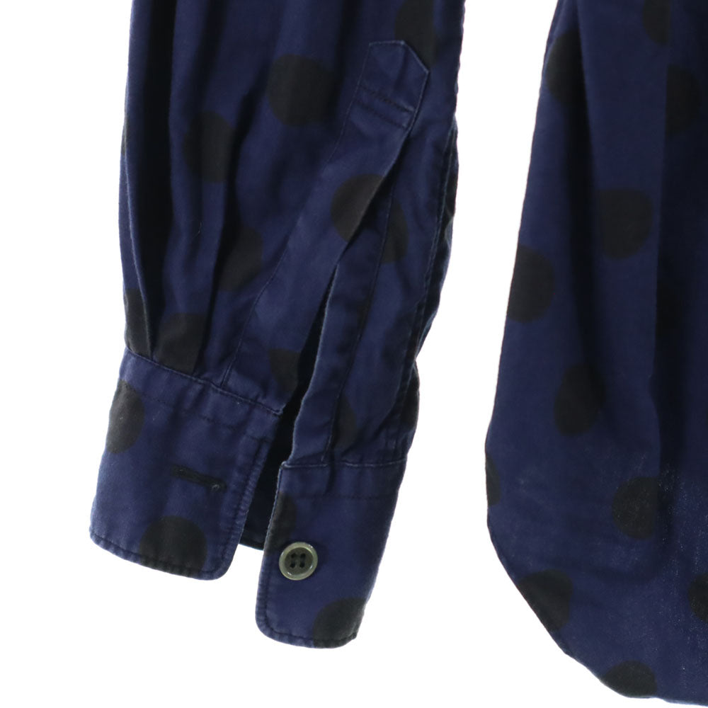 BLACK COMME des GARCONS ブラックコムデギャルソン 2011年 日本製 ドット柄 長袖 シャツ S ネイビー 水玉 メンズ