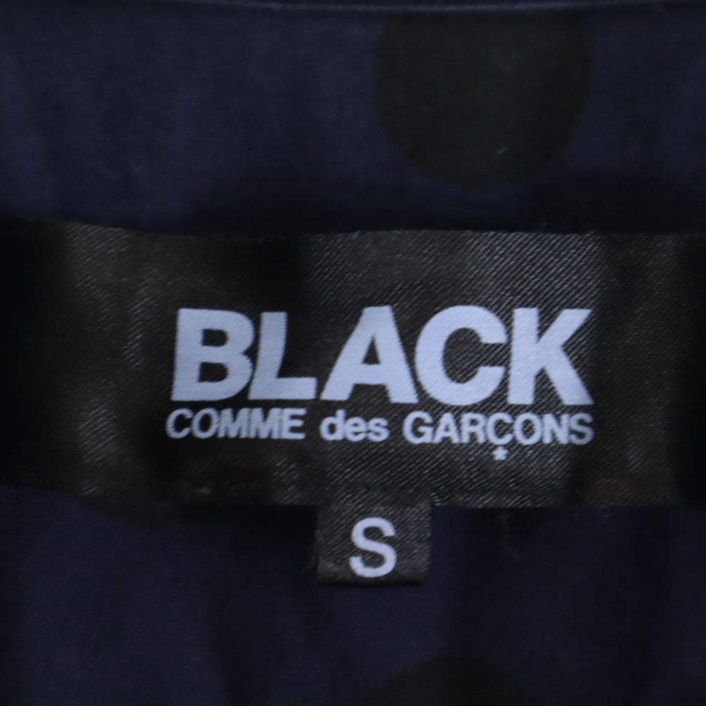 BLACK COMME des GARCONS ブラックコムデギャルソン 2011年 日本製 ドット柄 長袖 シャツ S ネイビー 水玉 メンズ