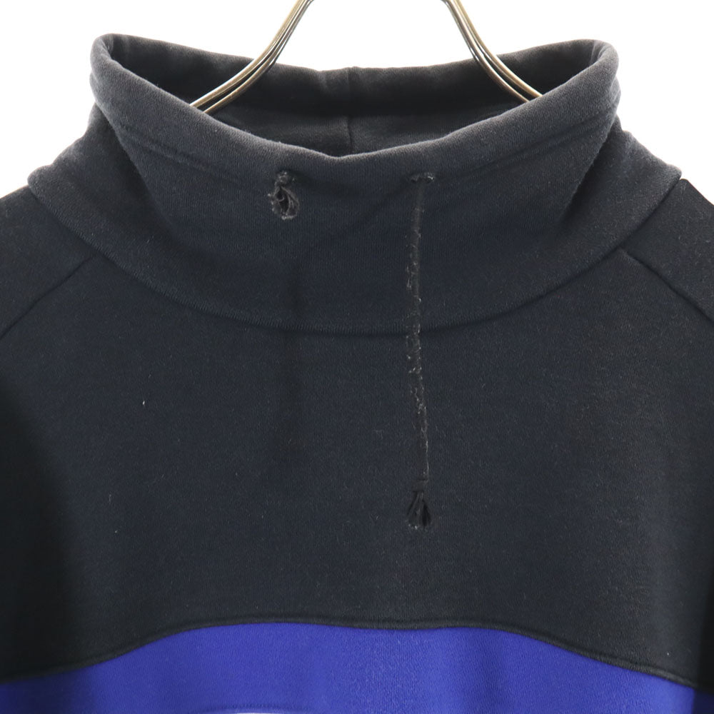 adidas アディダス 80s 日本製 デサント製 ヴィンテージ トレフォイルロゴ 長袖 ハイネック スウェット トレーナー O ブラック×グレー プルオーバー メンズ