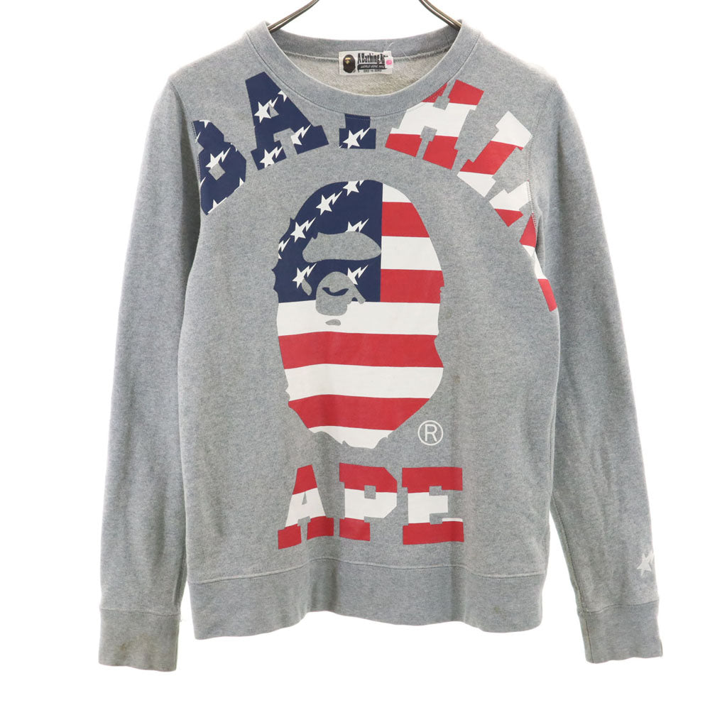 アベイシングエイプ 長袖 スウェット トレーナー XS グレー A BATHING APE メンズ