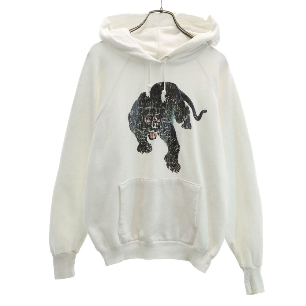 ヘルスニット 70s 80s USA製 ヴィンテージ 長袖 スウェットパーカー M ホワイト 裏起毛 レディース