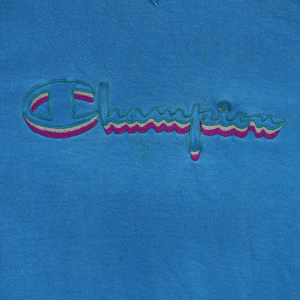 Champion チャンピオン 90s USA製 青タグ オールド 長袖 スウェット トレーナー M ライトブルー 裏起毛 メンズ