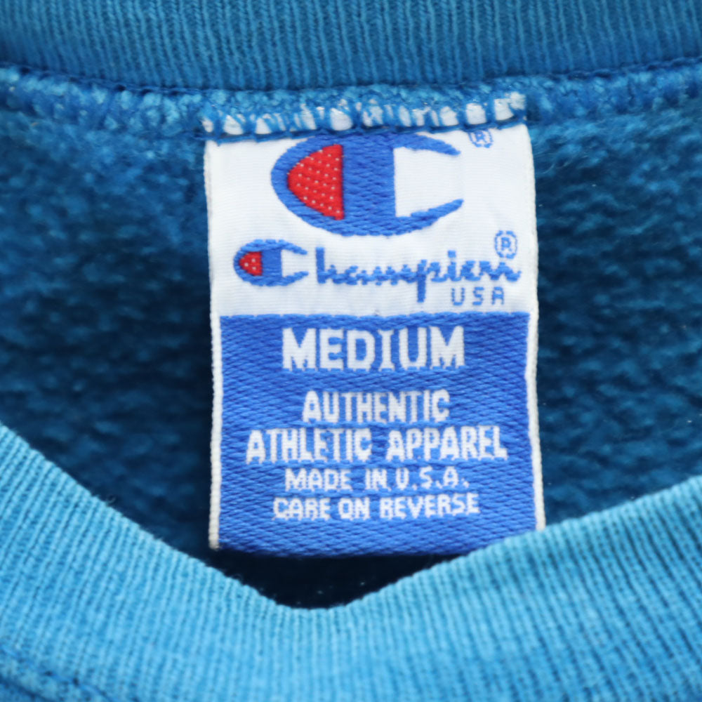 Champion チャンピオン 90s USA製 青タグ オールド 長袖 スウェット トレーナー M ライトブルー 裏起毛 メンズ
