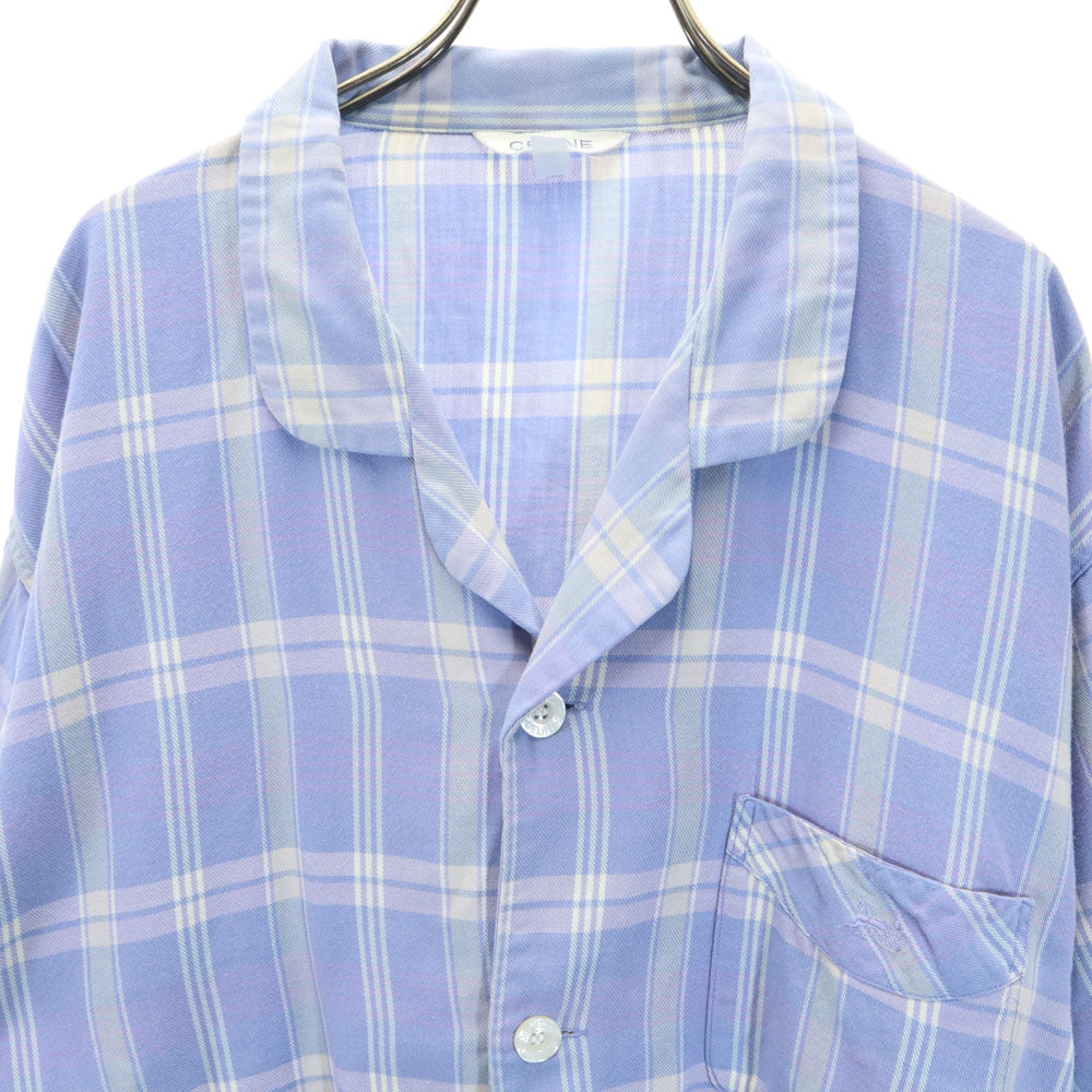 セリーヌ レナウン社製 チャック柄 長袖 ルームウェア 上下 セットアップ LL ブルー系 CELINE パジャマ メンズ