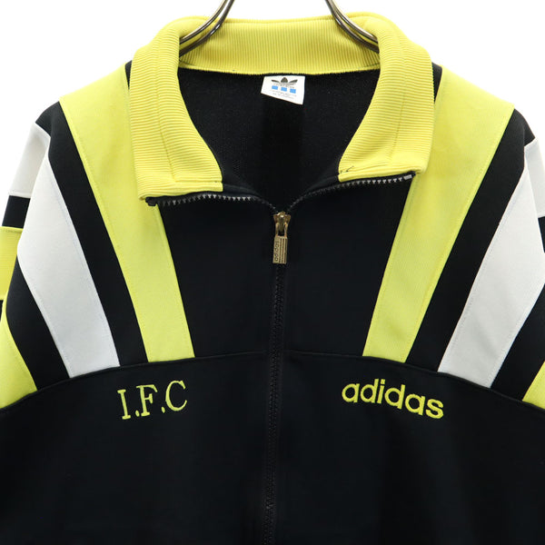 アディダス 80s デサント製 ヴィンテージ ジャージジャケット 上下 セットアップ O ブラック adidas I.F.C メンズ