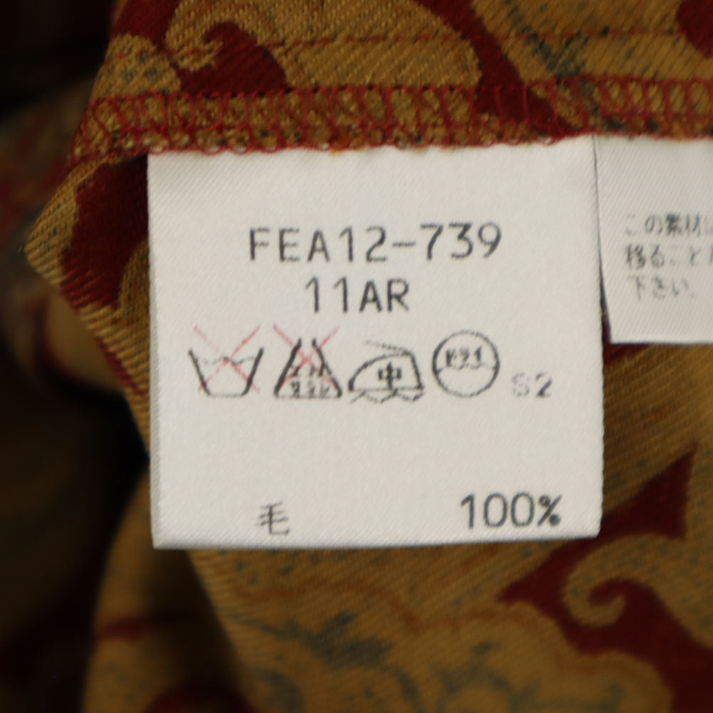 Burberrys バーバリーズ 90s ウール オールド 総柄 スカートスーツ 上下 セットアップ 11/9 赤系 レディース