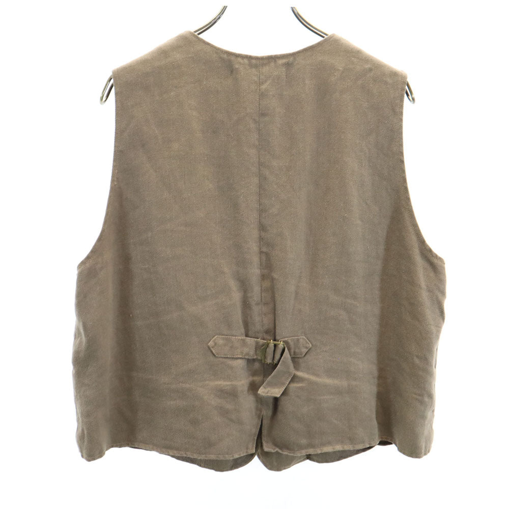 ツムグ リネン Vネック ベスト F アッシュブラウン tumugu： レディース
