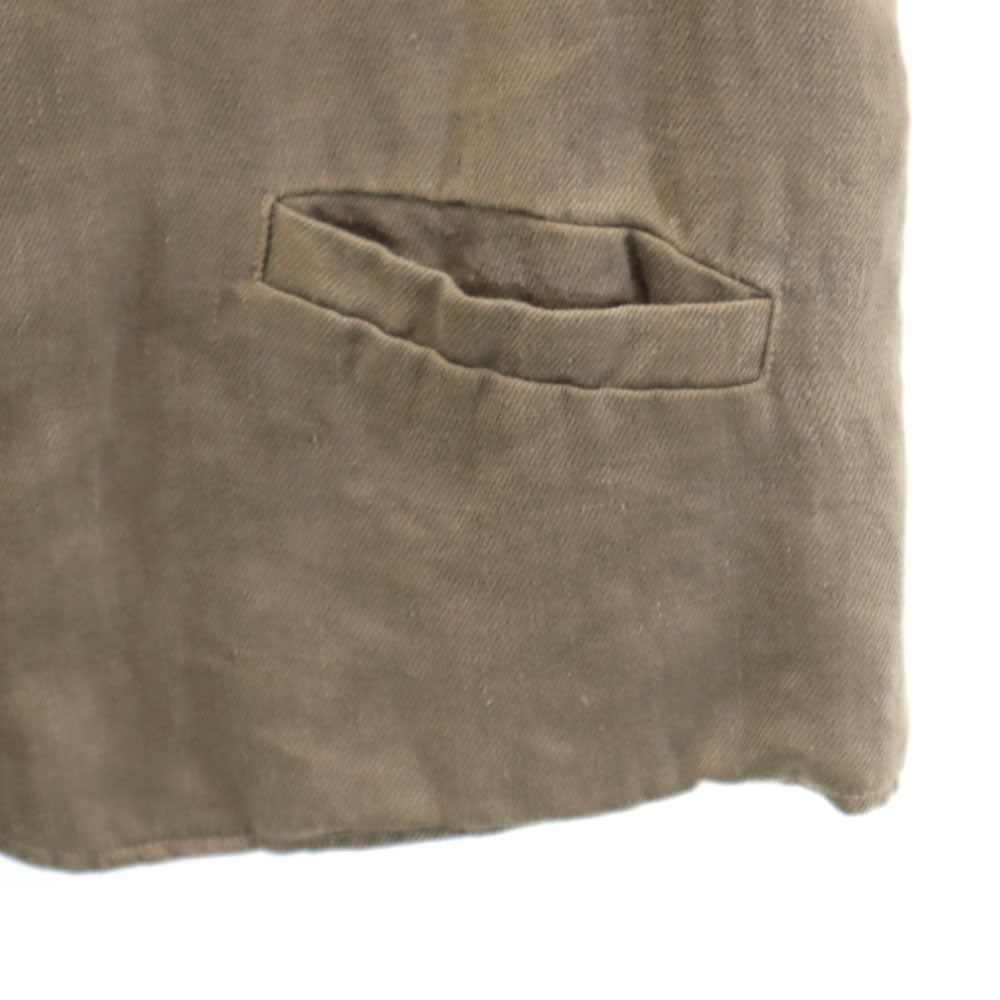 ツムグ リネン Vネック ベスト F アッシュブラウン tumugu： レディース