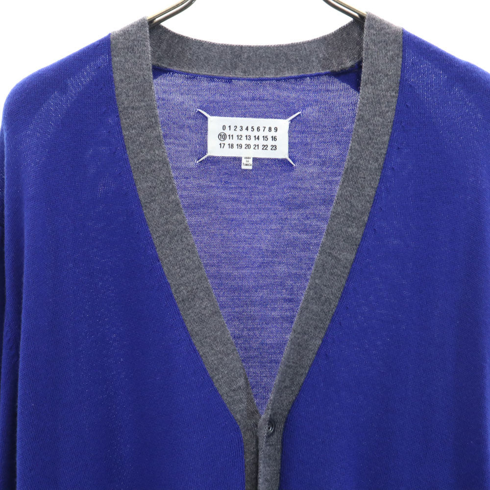 Maison Margiela メゾンマルジェラ ウール 長袖 Vネック ニットカーディガン 1 青紫 10 メンズ