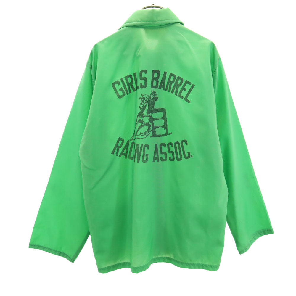 Holloway ホロウェイ 80s ヴィンテージ バックプリント コーチジャケット S 黄緑 メンズ