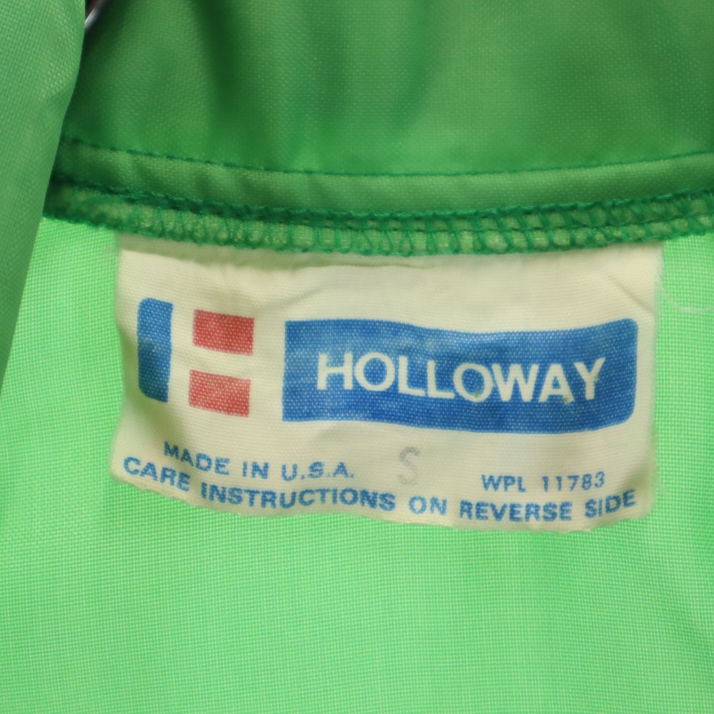 Holloway ホロウェイ 80s ヴィンテージ バックプリント コーチジャケット S 黄緑 メンズ