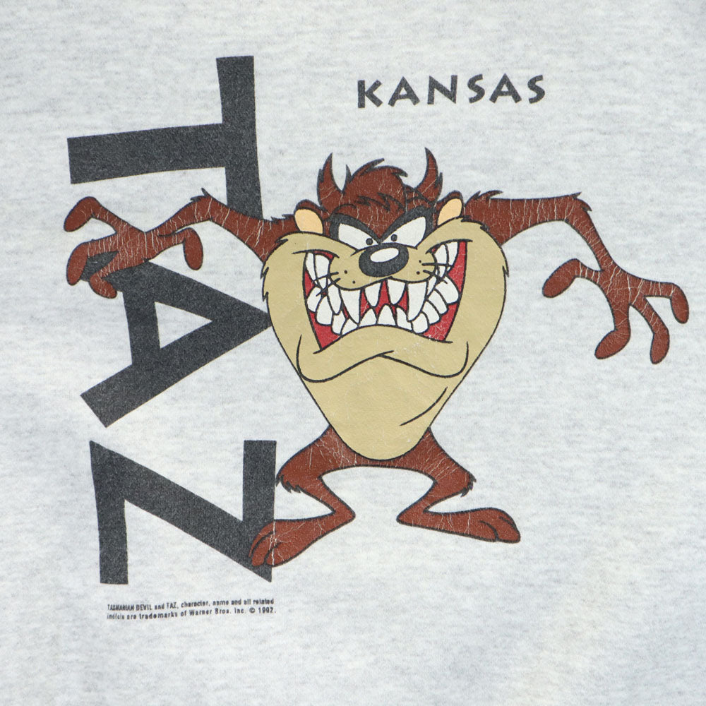 Velva Sheen ベルバシーン 90s USA製 オールド ワーナーブラザーズ プリント 長袖 スウェット トレーナー M グレー系 裏起毛 メンズ