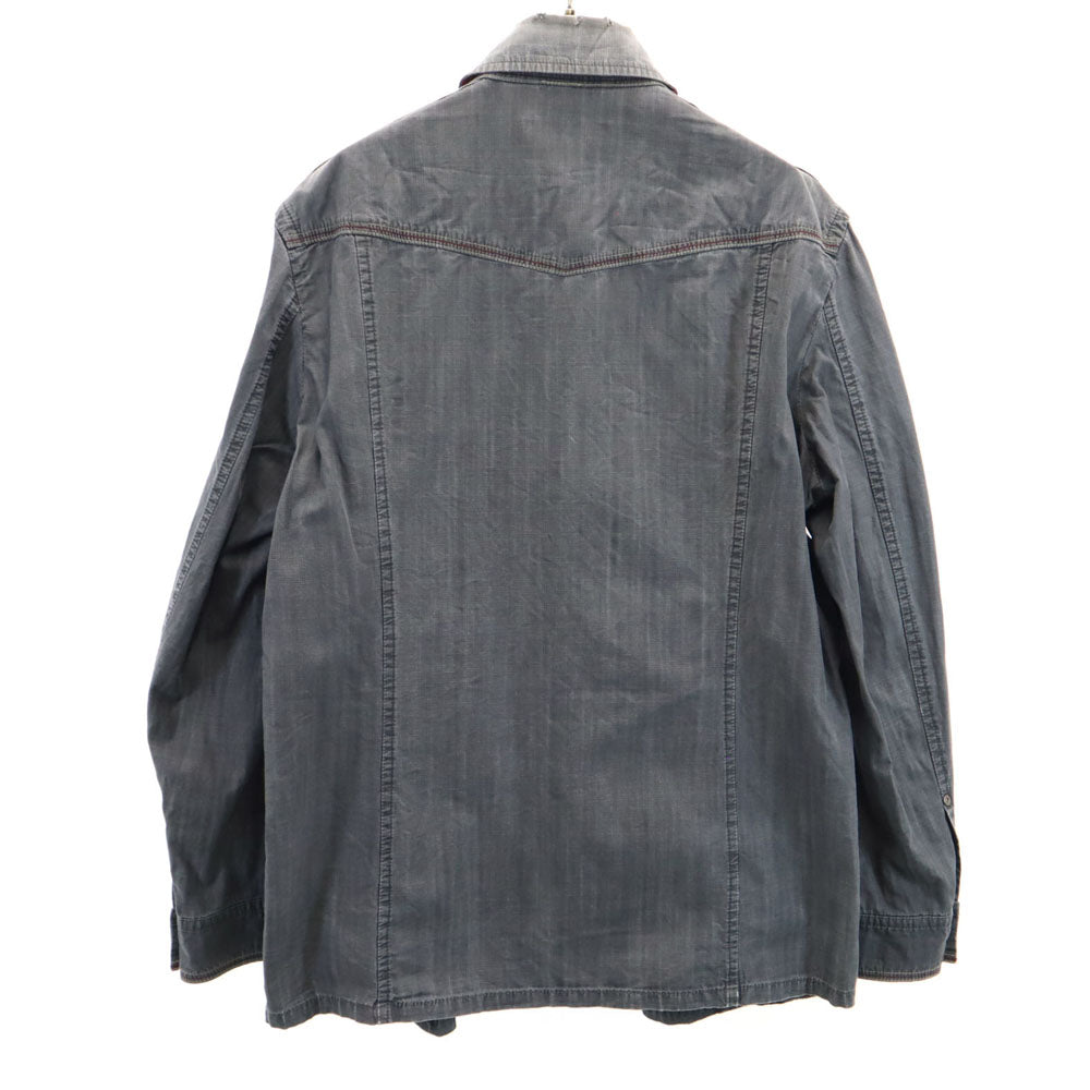 BURBERRY LONDON バーバリーロンドン 三陽商会 日本製 シャツジャケット L チャコールグレー メンズ